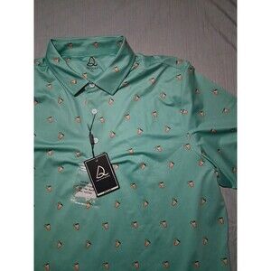 Deolax Men's S/S 4-Way Stretch Golf Polo Shirt Lemonade Green Size XL NWT